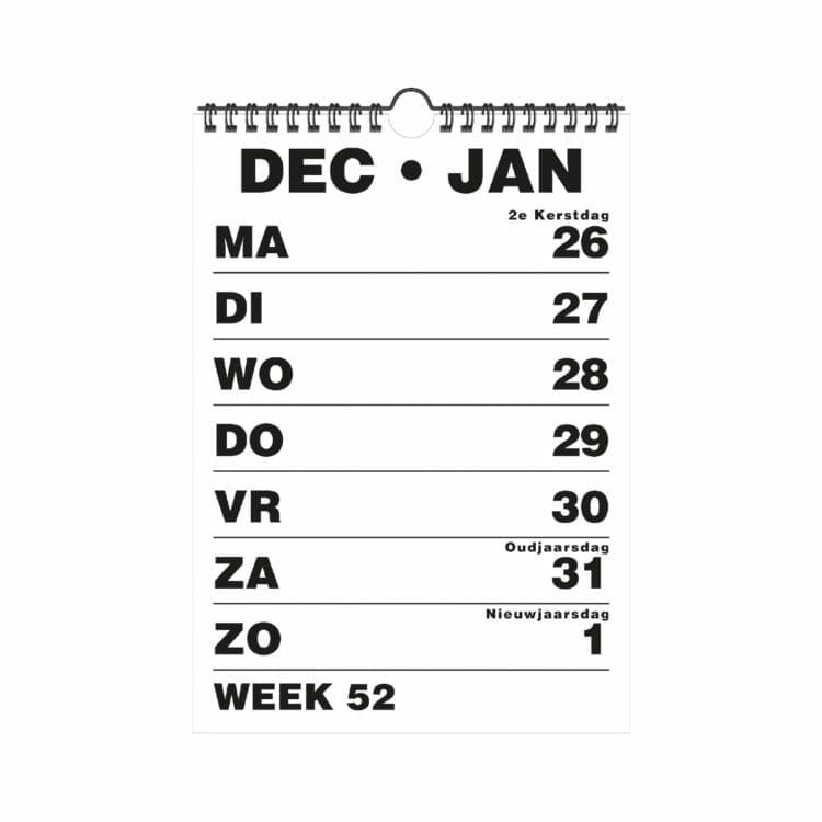 ST420060 grootletter weekkalender
