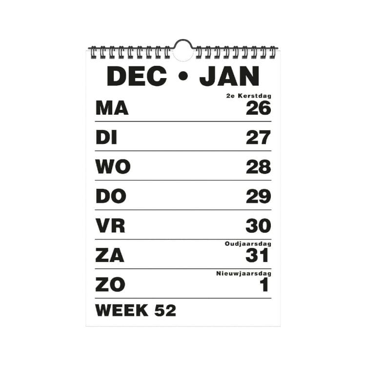 ST420060 grootletter weekkalender