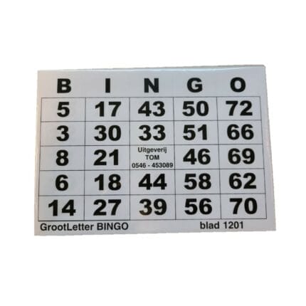 Grootletter bingoblok